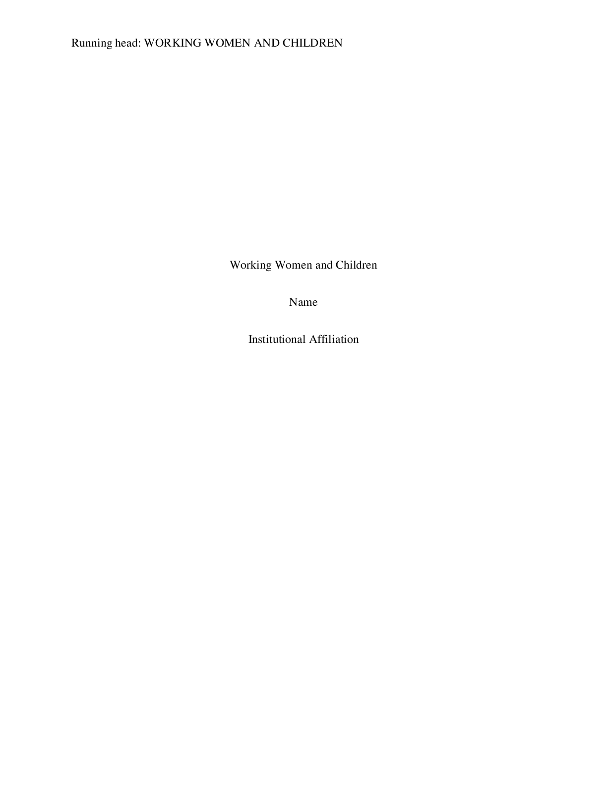 Preview image for Working Women and Children